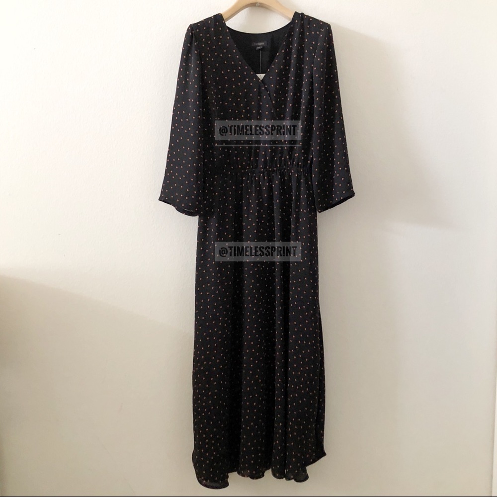 J. Jill Wearever Black/Orange Dots Dress